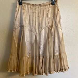 Banana Republic Gold Silk Skirt